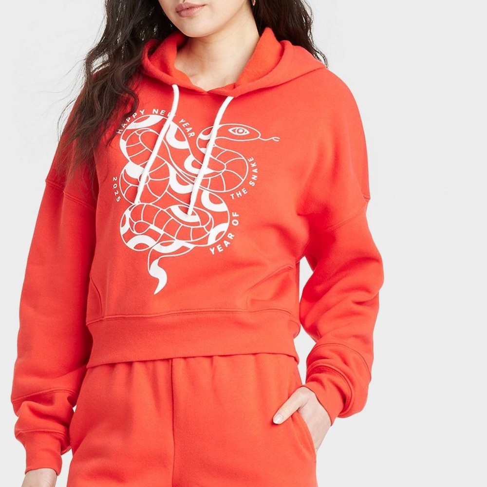 Women's Year of the Snake  Graphic Sweatshirt.      Red.  S
